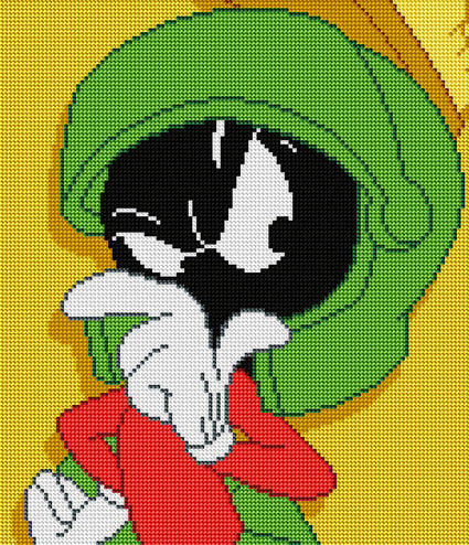 Diamond Painting Marvin the Martian™ 13" x 15" (32.8cm x 38cm) / Round With 11 Colors Including 1 ABs / 15,912