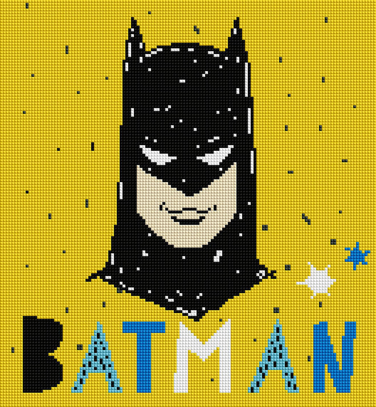Diamond Painting Masked Vigilante 13" x 14" (33cm x 36cm) / Square With 8 Colors Including 1 AB / 18,876
