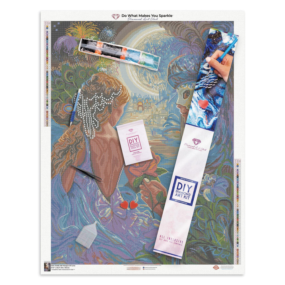 Diamond Painting Masque of Love 27.6" x 36.6″ (70cm x 93cm) / Square with 58 Colors including 3 ABs