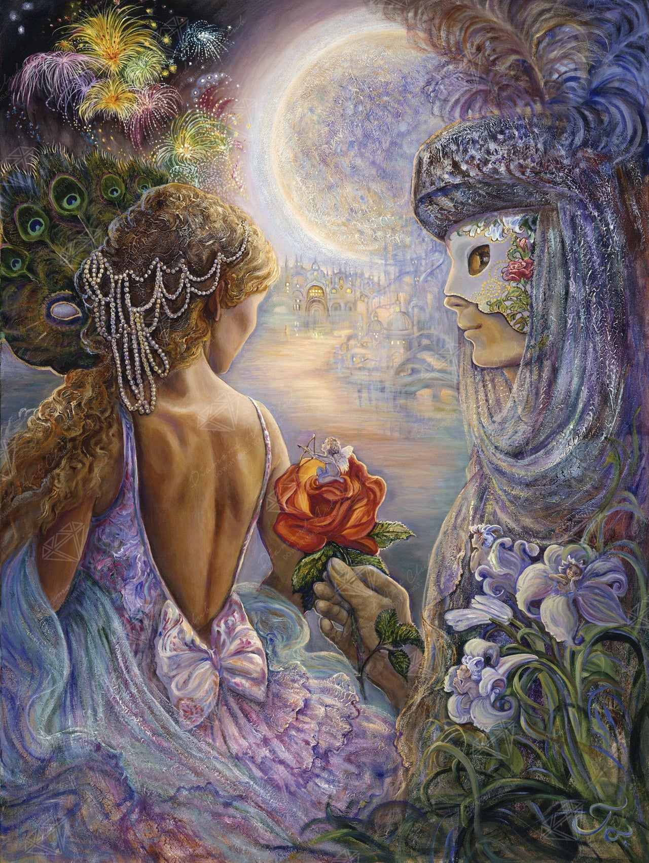 Diamond Painting Masque of Love 27.6" x 36.6″ (70cm x 93cm) / Square with 58 Colors including 3 ABs