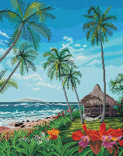 Diamond Painting Maui Morning 22" x 28" (55.7cm x 70.6cm) / Round with 54 Colors including 4 ABs / 50,148