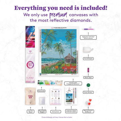 Diamond Painting Maui Morning 22" x 28" (55.7cm x 70.6cm) / Round with 54 Colors including 4 ABs / 50,148