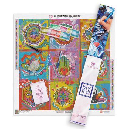 Diamond Painting Meditation Squares 27.6" x 27.6" (70cm x 70cm) / Square With 58 Colors Including 5 ABs / 76,729