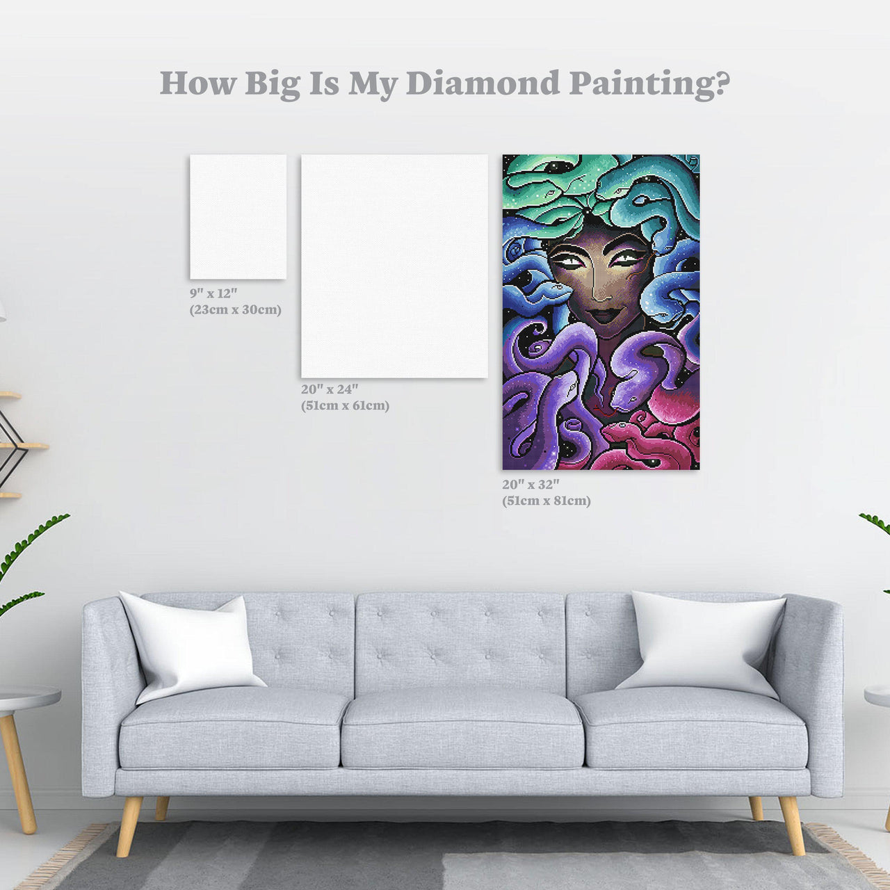 Diamond Painting Medusa (final edition) 20" x 32″ (51cm x 81cm) / Round with 46 Colors including 3 ABs / 52,490