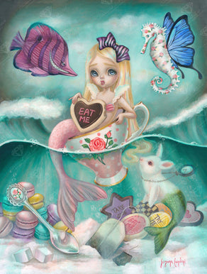 Diamond Painting Mermalice In The Sea Of Tea 22" x 29″ (56cm x 74cm) / Square with 65 Colors including 4 ABs / 64,531