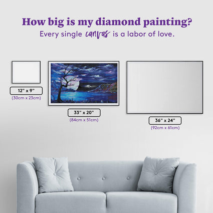 Diamond Painting Midnight 33" x 20″ (84cm x 51cm) / Square with 44 Colors including 4 ABs / 66,732