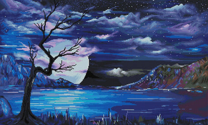 Diy Painting By Numbers Kit For Adults large Size Moon Lake - Temu