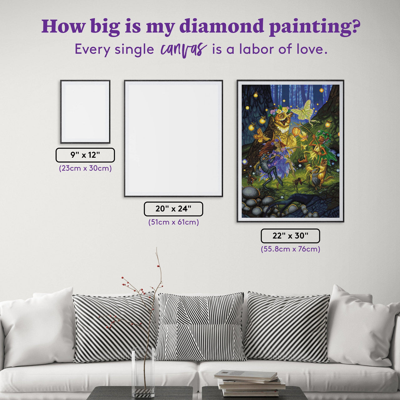 Diamond Painting Midsummers Eve 22" x 30" (55.8cm x 76cm) / Square with 62 Colors including 4 ABs / 68,320