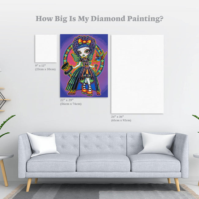 Diamond Painting Minikin Juxtapose 22" x 29″ (56cm x 74cm) / Round with 35 Colors including 4 ABs / 52,337