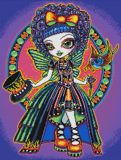 Diamond Painting Minikin Juxtapose 22" x 29″ (56cm x 74cm) / Round with 35 Colors including 4 ABs / 52,337