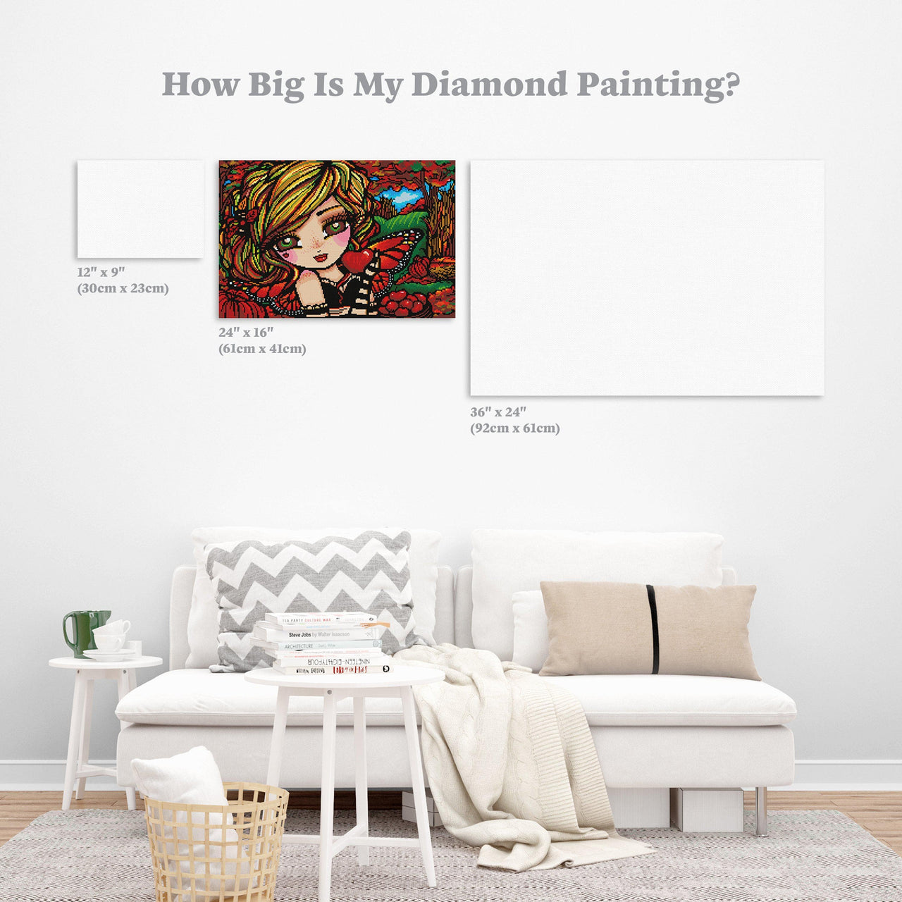 Diamond Painting Mona 16" x 24″ (41cm x 61cm) / Round with 33 Colors including 3 ABs / 31,104