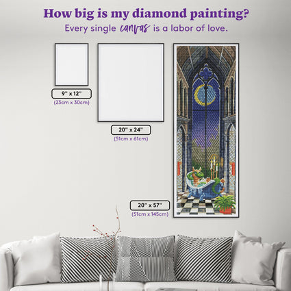 Diamond Painting Moonlight Bath 20" x 57" (51cm x 145cm) / Round with 58 Colors including 5 ABs / 93,396