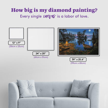 Diamond Painting Moonlight Bay 39" x 25.6" (99cm x 65cm) / Square With 50 Colors Including 2 ABs / 103,617