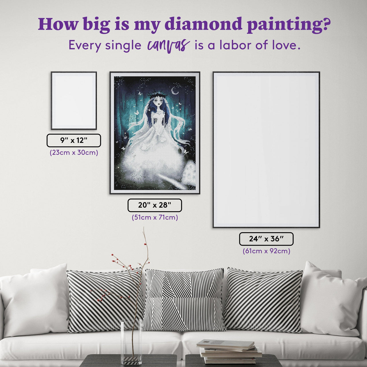 Diamond Painting Moonlight Bride 20" x 28" (51cm x 71cm) / Round with 29 Colors including 3 ABs, 1 Iridescent Diamonds and 2 Special Diamonds / 45,580
