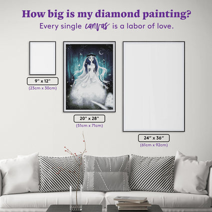 Diamond Painting Moonlight Bride 20" x 28" (51cm x 71cm) / Round with 29 Colors including 3 ABs, 1 Iridescent Diamonds and 2 Special Diamonds / 45,580