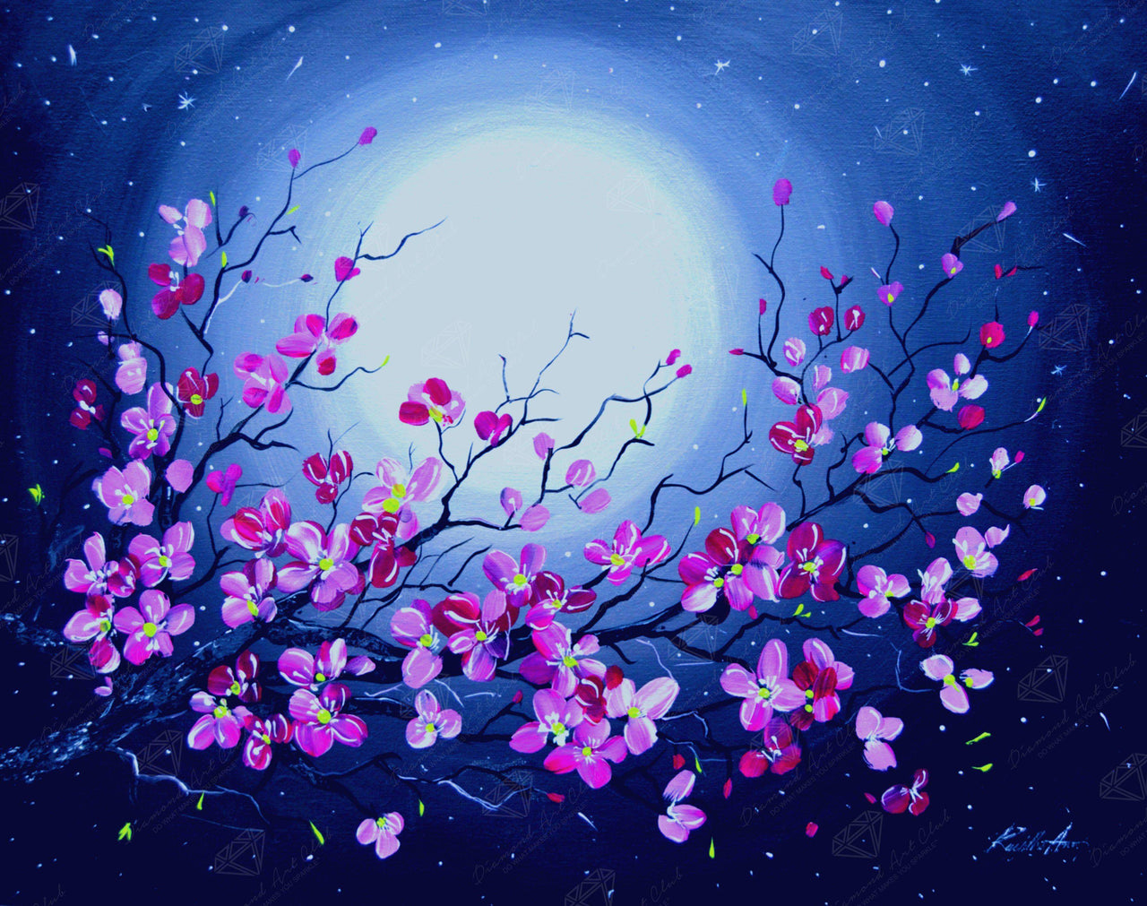 Diamond Painting Moonlight 28" x 22" (71cm x 56cm) / Round With 23 Colors Including 4 ABs / 50,148