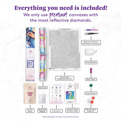 Diamond Painting Mystery Kit #29 - Abstract 20" x 27" (50.8cm x 68.7cm) / Square with 42 Colors including 4 ABs / 56,304