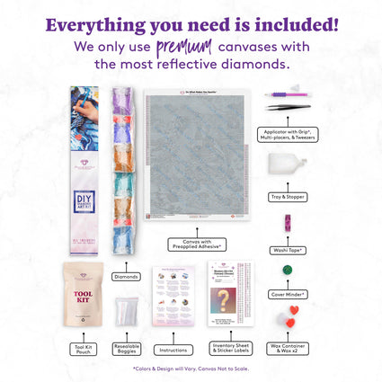 Diamond Painting Mystery Kit #34 - Fantasy (Ocean) 22" x 28" (55.8cm x 70.7cm) / Square with 63 Colors including 5 ABs / 63,616