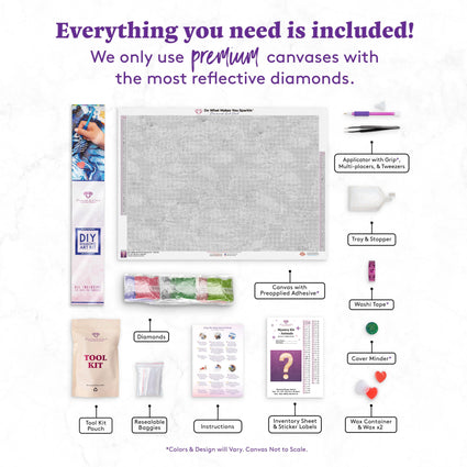 Diamond Painting Mystery Kit - Animals 31" x 22" (78.7cm x 55.8cm) / Square with 62 Colors including 4 ABs / 70,784