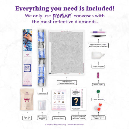 Diamond Painting Mystery Kit - Fantasy (Animal) 27.6" x 34.7" (70cm x 88cm) / Square With 30 Colors Including 3 ABs / 96,673