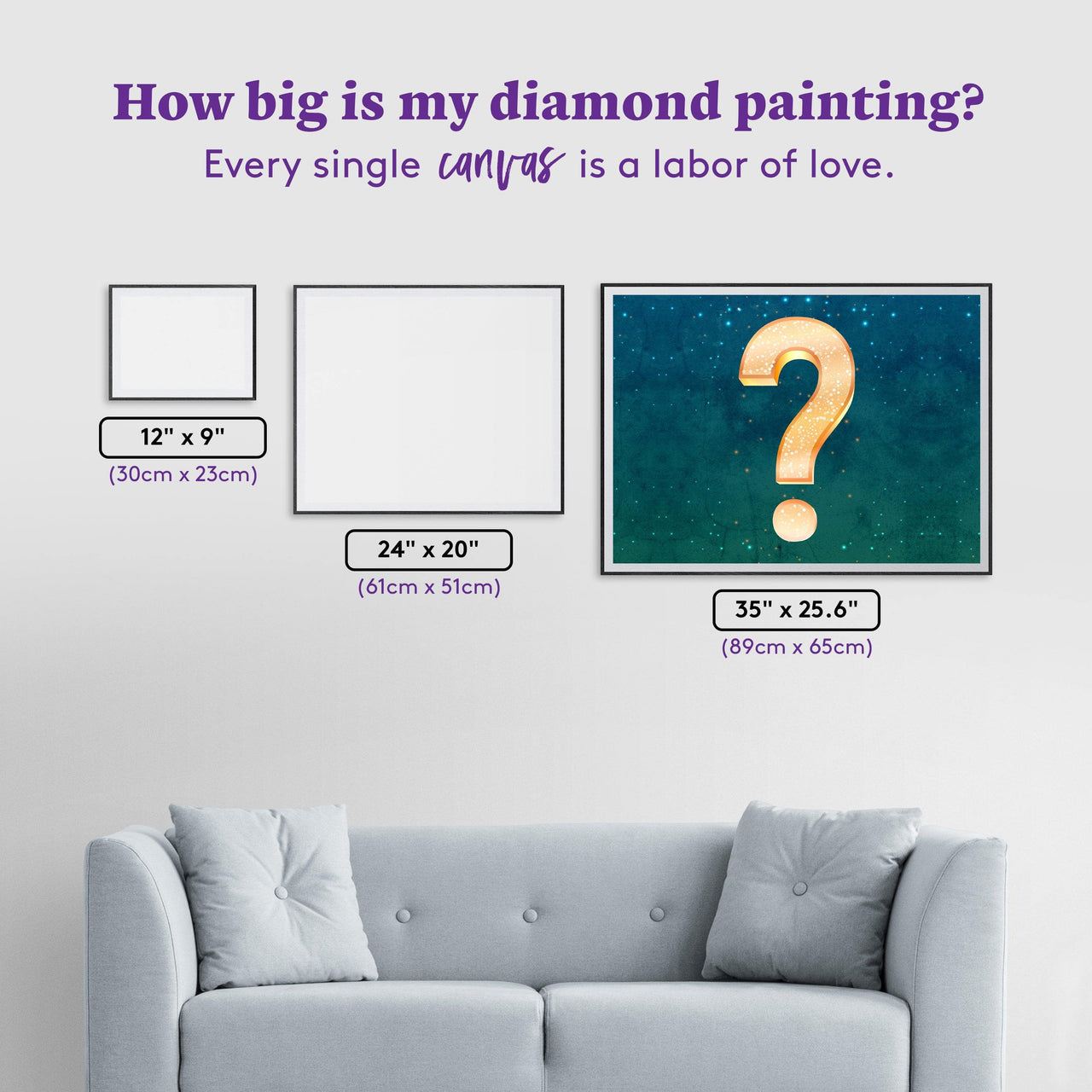 Diamond Painting Mystery Kit - Fantasy 35" x 25.6" (89cm x 65cm) / Square with 50 Colors including 4 ABs / 93,177