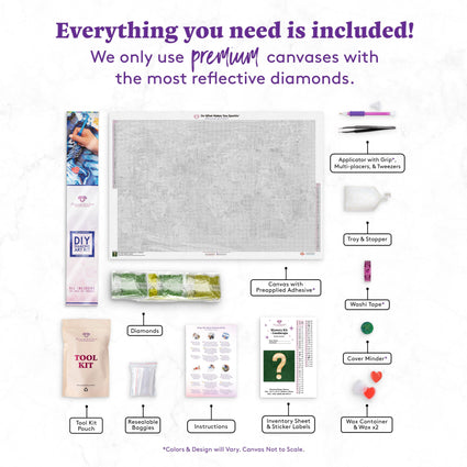 Diamond Painting Mystery Kit - Landscape 41.3" x 27.6" (105cm x 70cm) / Square With 54 Colors Including 3 ABs / 115,232