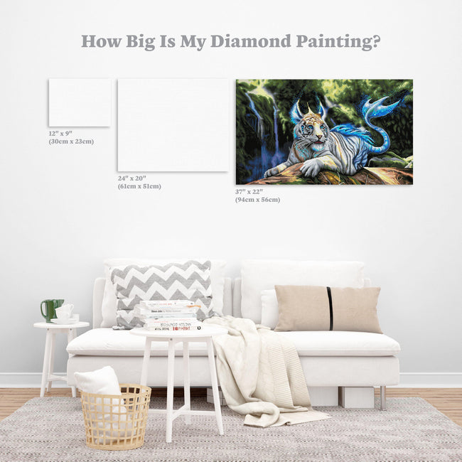 Diamond Painting Nero Tiger Luminous Ages 37" x 22" (94cm x 56cm) / Square with 55 Colors including 5 ABs / 82,212