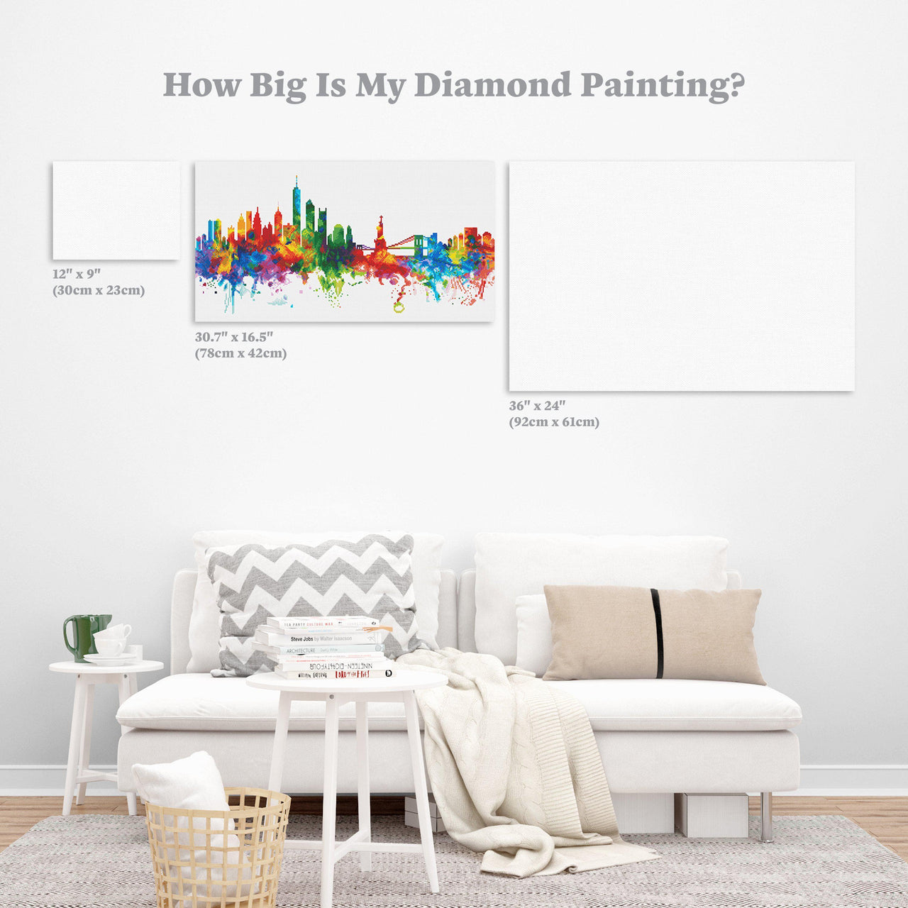 Diamond Painting New York Skyline 16.5″ x 30.7″ (42cm x 78cm) / Round With 41 Colors Including 3 ABs / 40,848