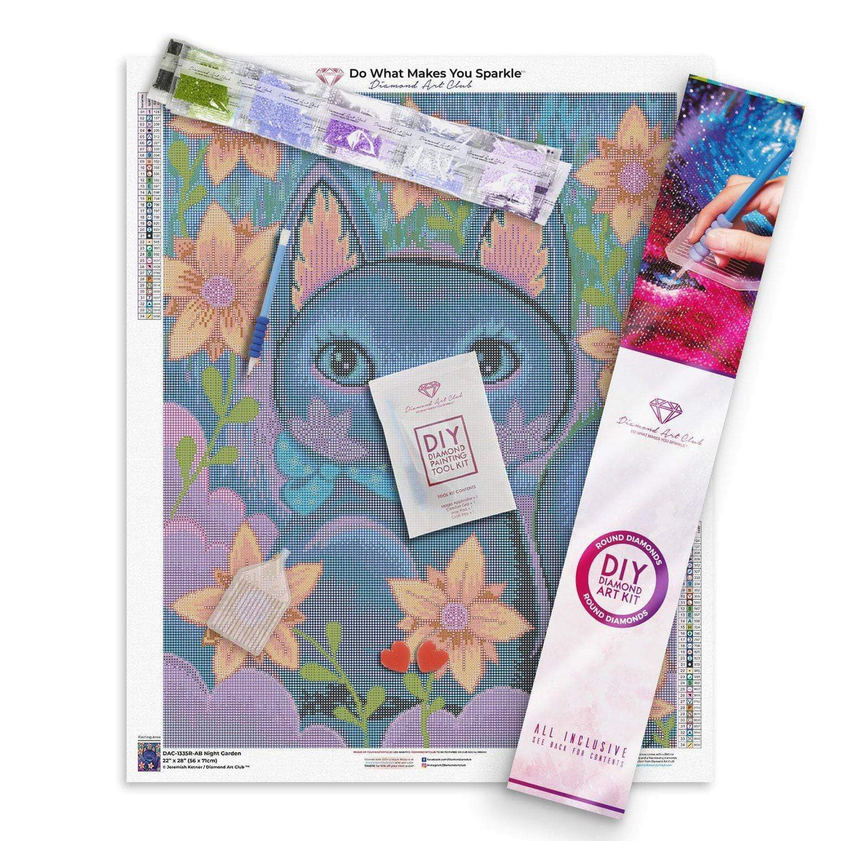 Diamond Painting Night Garden 22" x 28″ (56cm x 71cm) / Round with 34 Colors including 2 ABs / 50544