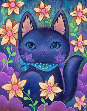 Diamond Painting Night Garden 22" x 28″ (56cm x 71cm) / Round with 34 Colors including 2 ABs