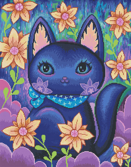 Diamond Painting Night Garden 22" x 28″ (56cm x 71cm) / Round with 34 Colors including 2 ABs / 50544