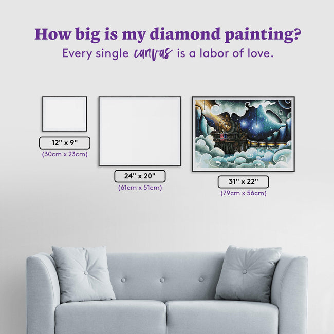 Diamond Painting Night on the Polar Express™ 31" x 22" (79cm x 56cm) / Square With 56 Colors Including 3 ABs / 68,952