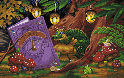 Diamond Painting O For a Book and a Shady Nook 35" x 22" (89cm x 56cm) / Square with 52 Colors including 5 ABs / 77,792