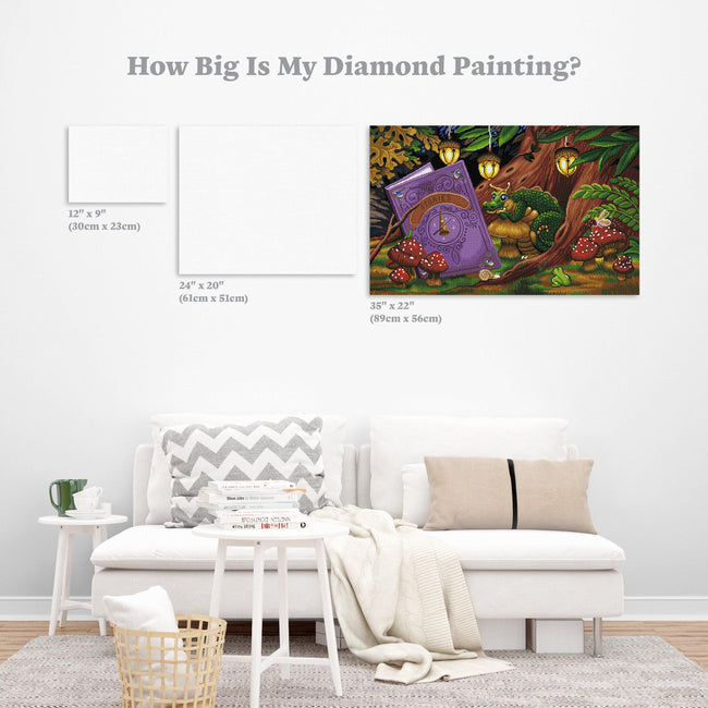 Diamond Painting O For a Book and a Shady Nook 35" x 22" (89cm x 56cm) / Square with 52 Colors including 5 ABs / 77,792