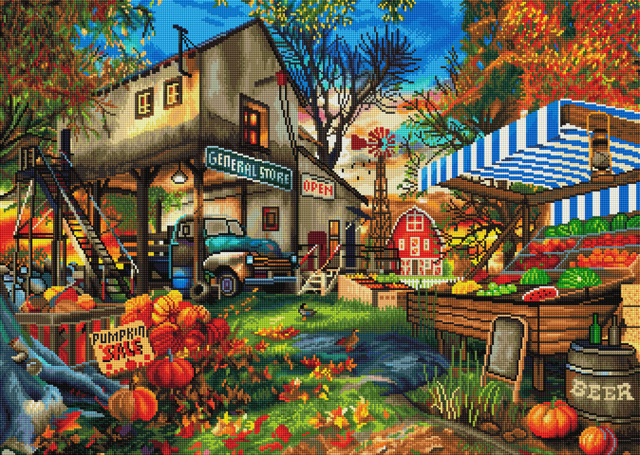 Diamond Painting Old General Store 33.1" x 23.6" (84cm x 60cm) / Square with 68 Colors including 5 ABs / 80,880