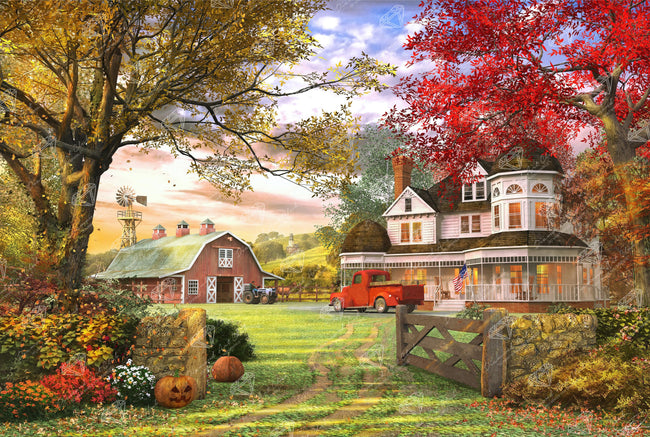 Diamond Painting Old Pumpkin Farm 41" x 27.6″ (104cm x 70cm) / Square with 51 Colors including 2 ABs / 114,119