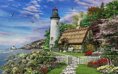 Puzzle Diamond Painting Cottage in the garden 30x40cm, 1 - 39 pieces
