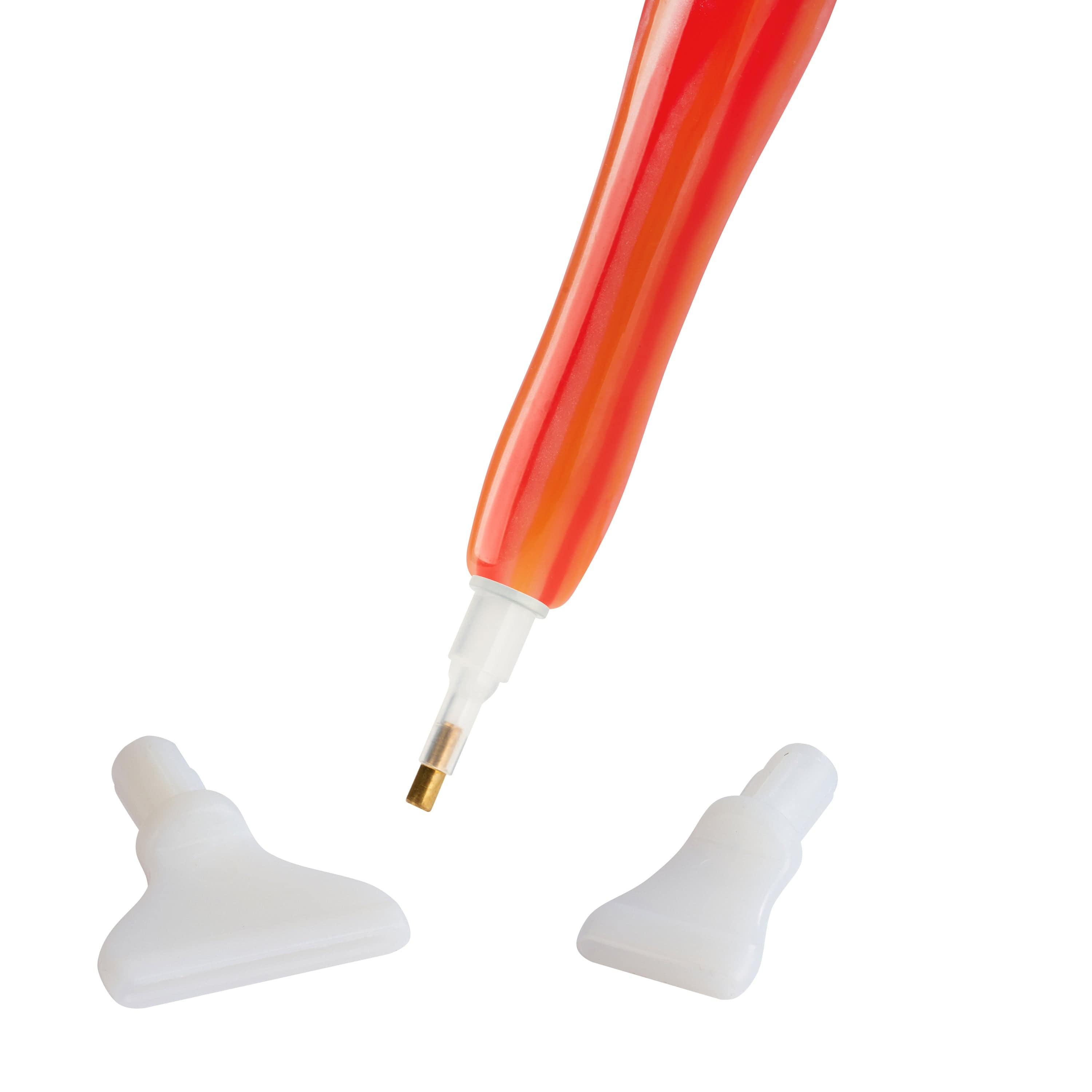 Sonsage Diamond Painting Resin Pen DIY 5D Orange Diamond Art Accessories  and Tools Metal Tips Ergonomic Multi Refillable Applicator Holder Supplies  Orange Curvy