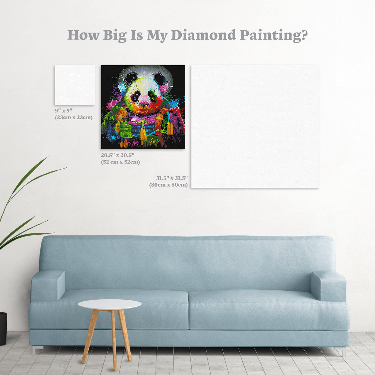 Diamond Painting Panda Samurai 20.5″ x 20.5″ (52 cm x 52cm) / Round With 44 Colors Including 2 ABs / 33,856