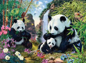 Diamond Painting Panda Valley 34.6" x 25.6″ (88cm x 65cm) / Square with 62 Colors including 3 ABs
