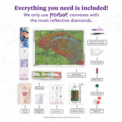 Diamond Painting Panther Chameleon 39" x 27.6" (99cm x 70cm) / Square With 35 Colors Including 4 ABs / 111,557