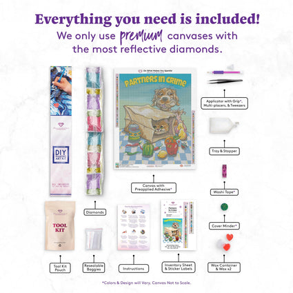 Diamond Painting Partners In Crime 20" x 25″ (51cm x 64cm) / Square with 56 Colors including 4 ABs / 50,853