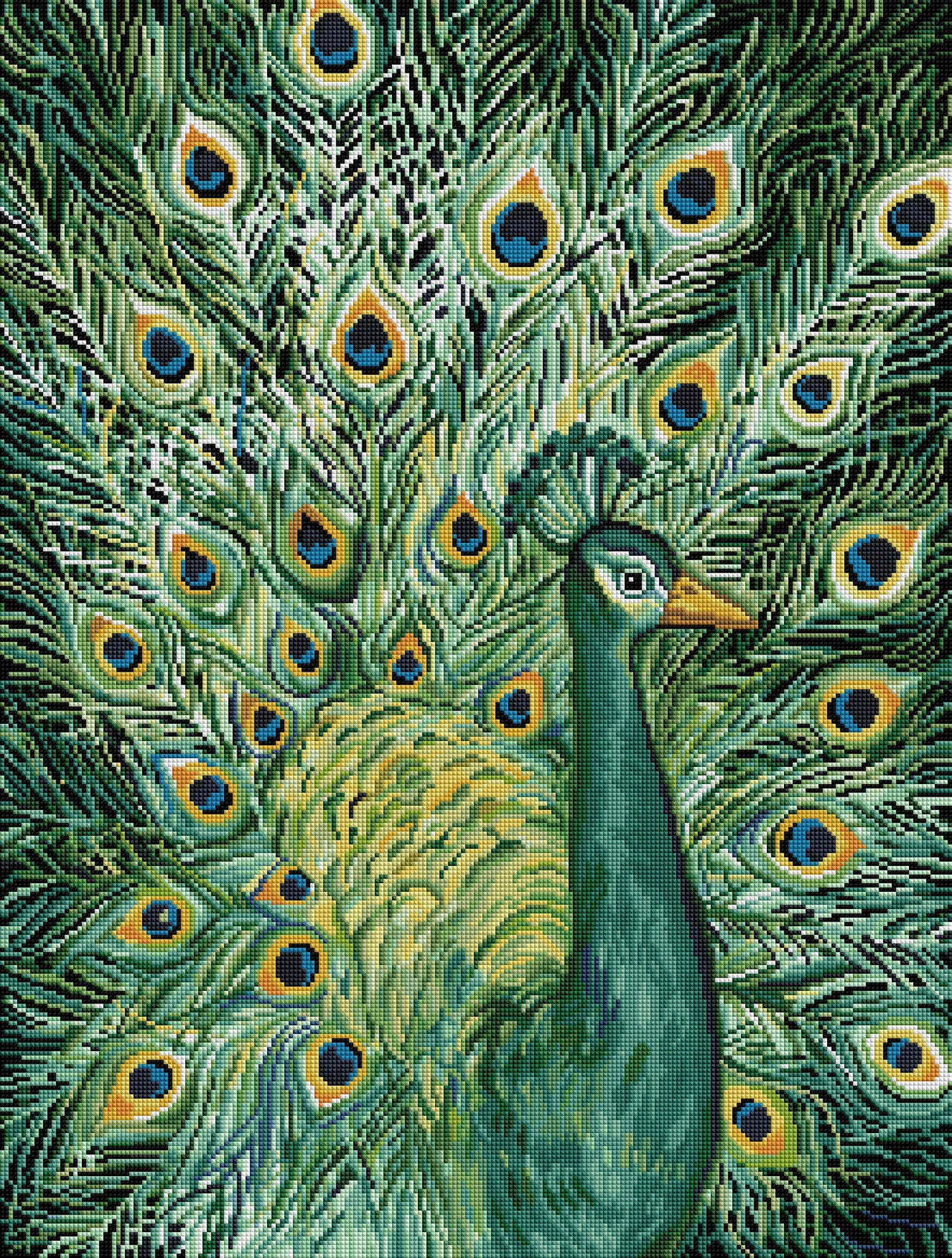 Diamond Painting Peacock 22" x 29″ (56cm x 74cm) / Square with 38 Colors including 2 ABs / 64,531