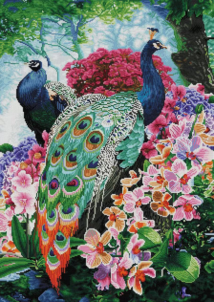 Diamond Painting Peacock 22" x 31" (55.8cm x 78.7cm) / Square with 57 Colors including 4 ABs / 70,784