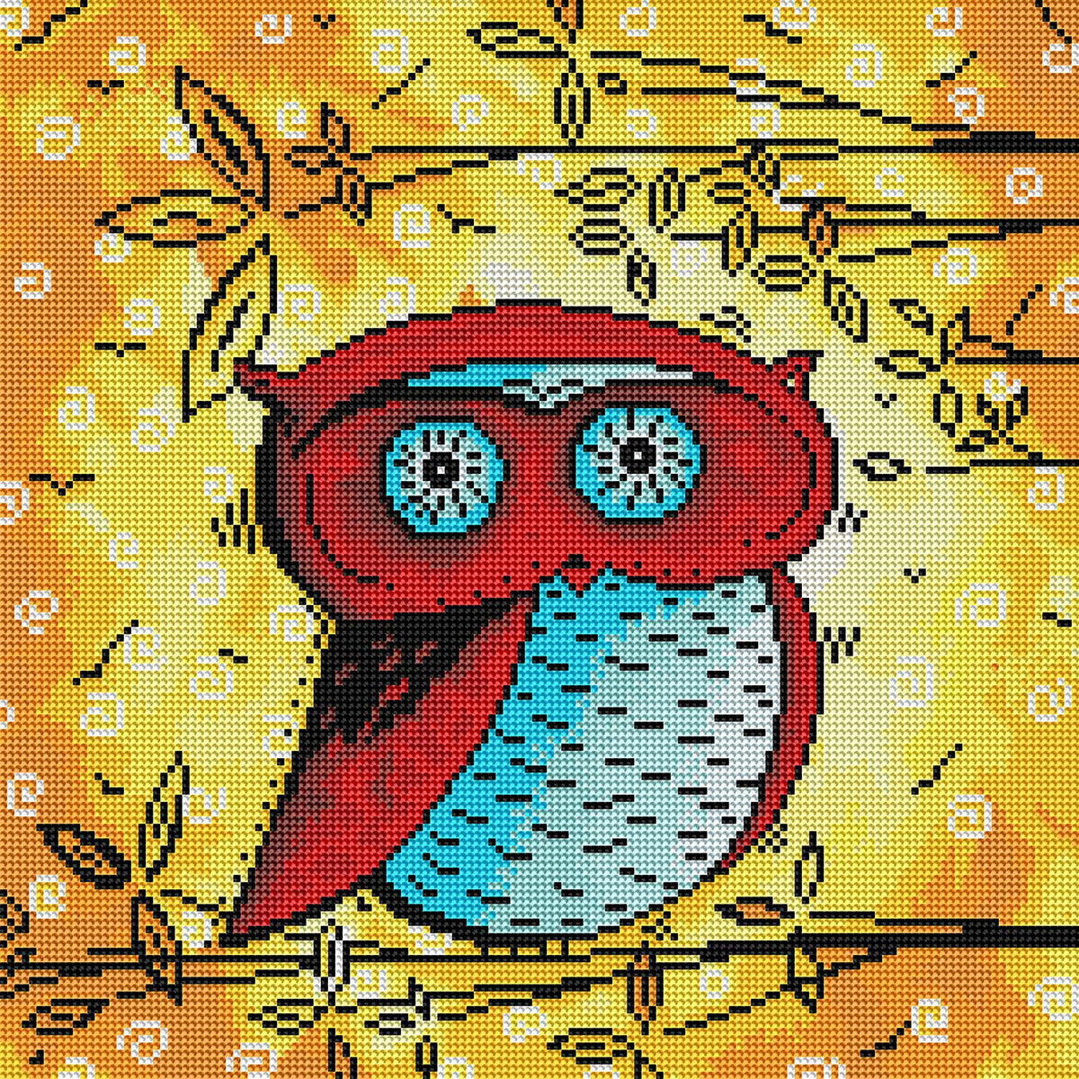 Diamond Painting Peekaboo 16.5" x 16.5″ (42cm x 42cm) / Round With 19 Colors Including 1 AB / 21904