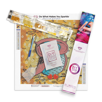 Diamond Painting Peekaboo 16.5" x 16.5″ (42cm x 42cm) / Round With 19 Colors Including 1 AB / 21904