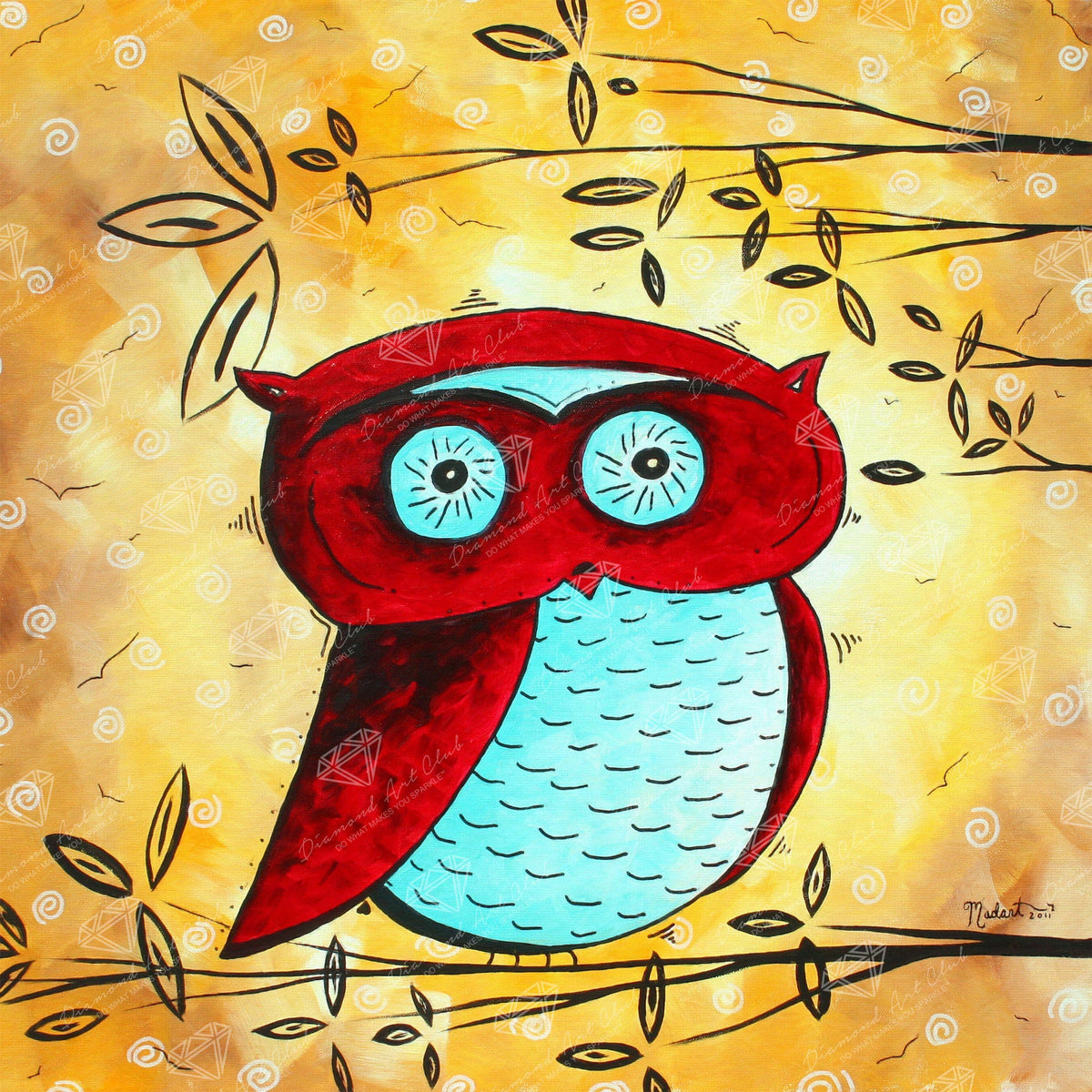 Diamond Painting Peekaboo 16.5" x 16.5″ (42cm x 42cm) / Round With 19 Colors Including 1 AB / 21904
