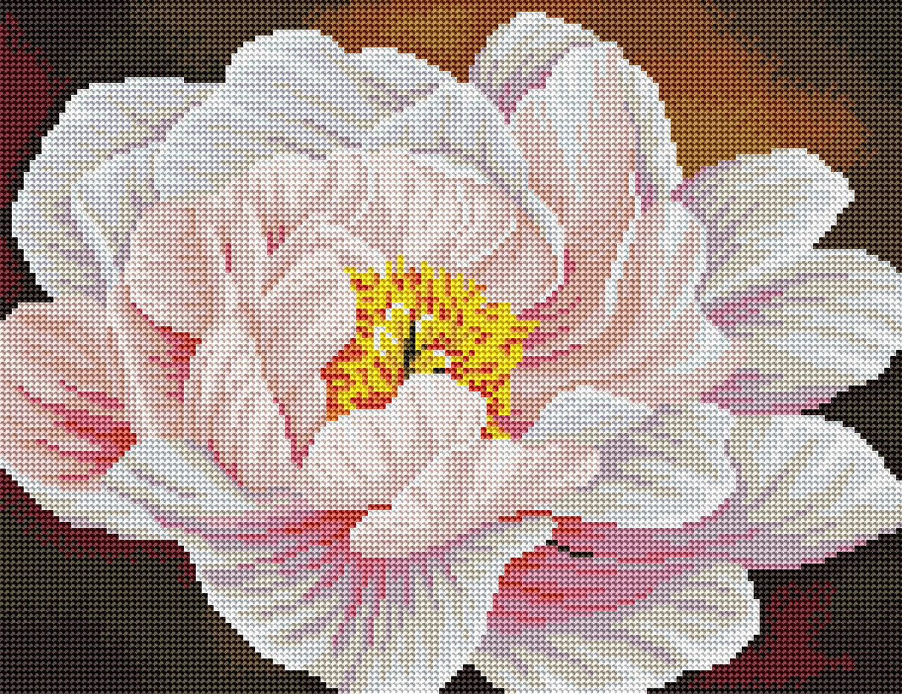 Diamond Painting Peony Etude 17" x 13" (42.6cm x 32.8cm) / Round with 27 Colors including 3 ABs / 17,784
