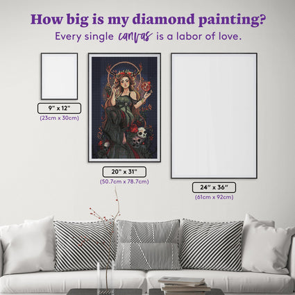 Diamond Painting Persephone, Queen of the Underworld 20" x 31" (50.7cm x 78.7cm) / Round with 47 Colors including 5 ABs / 50,861