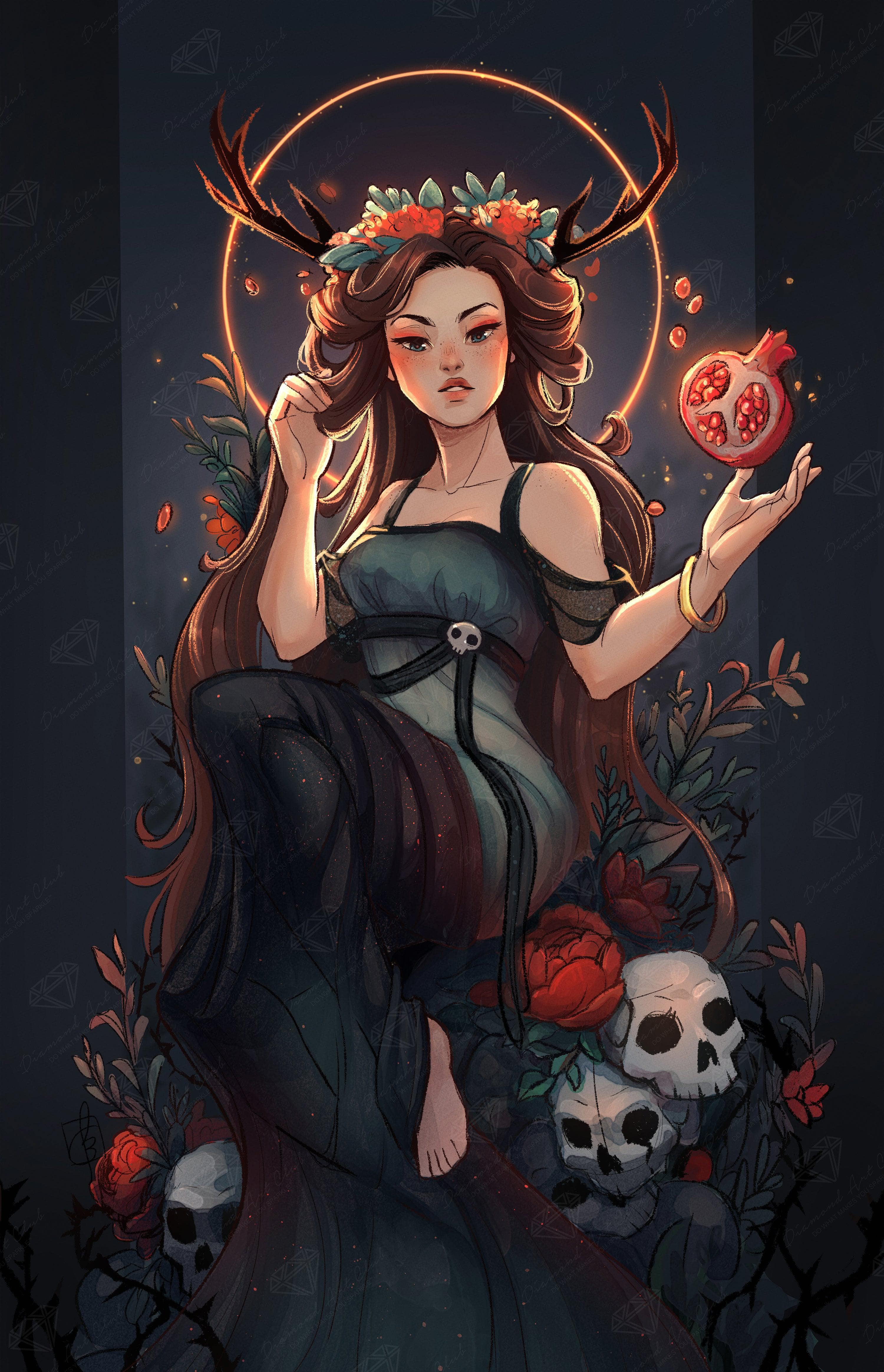 Persephone Queen Of The Underworld Drawing